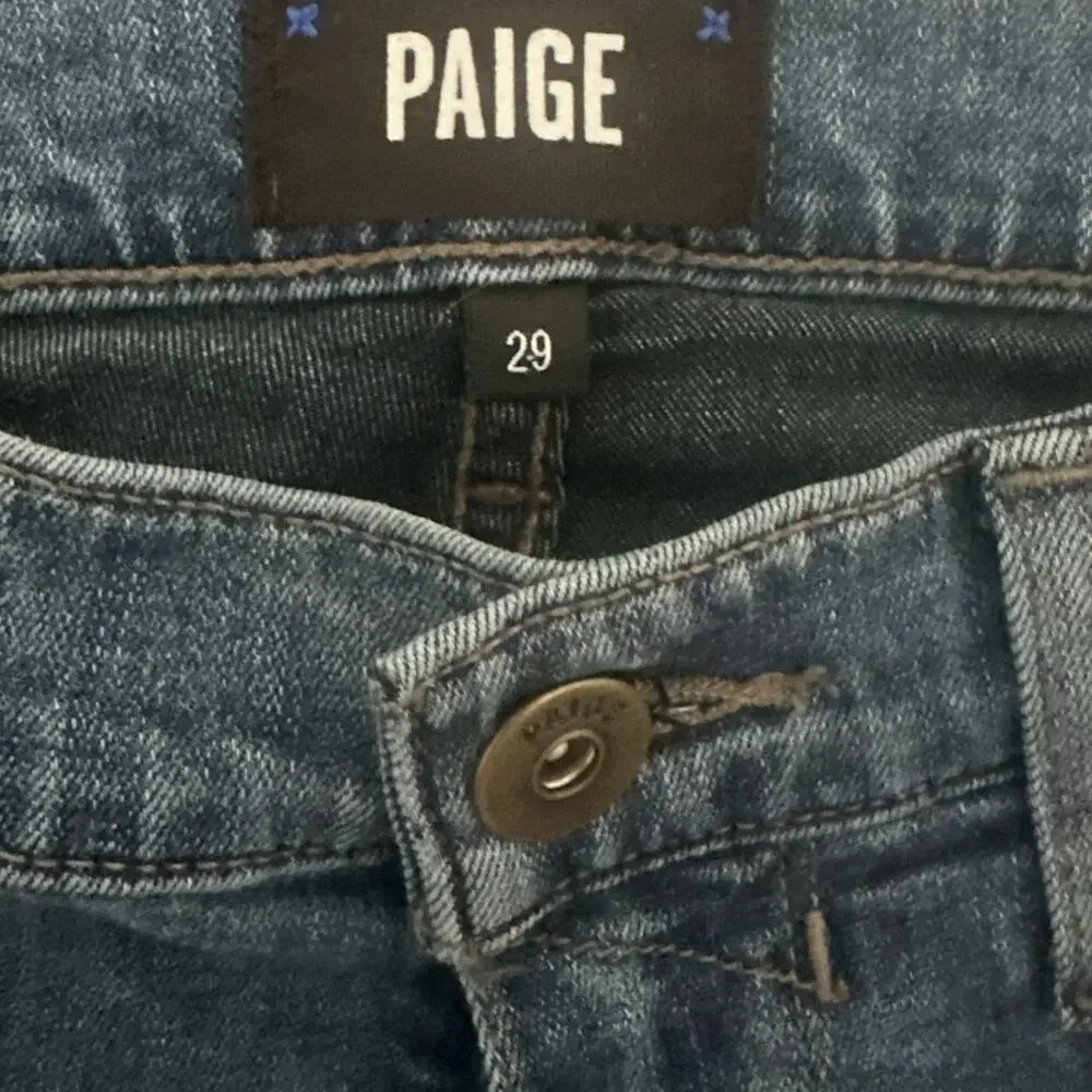 Paige Lennox Slim Straight Men's Jeans Size 29 Dark Wash Stretch Denim Casual